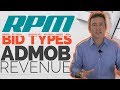 Rpm bid types and admob revenue