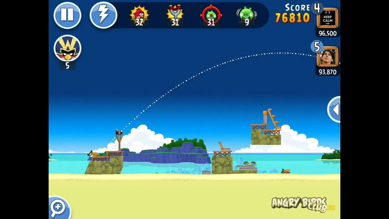 Турнир Angry Birds Friends Tournament Неделя 63 Уровень 1 от 29 июля 2013 - Прохождение на 3 Звезды