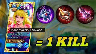 TOP 1 NOVARIA STARLIGHT SKIN ONE SHOT BUILD & EMBLEM 2024 | GLOBAL NOVARIA BUILD & EMBLEM (must try)