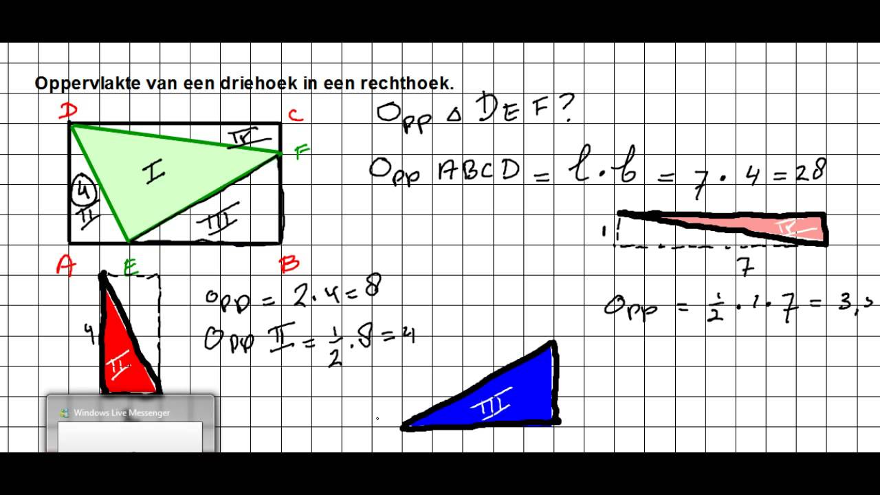 opp.van een driehoek in een rechthoek YouTube opp.van een driehoek in een rechthoek YouTube