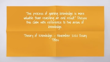 TOK || November 2020 PT4 Unpacking