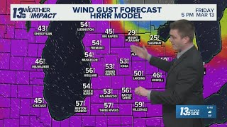 13 ON YOUR SIDE Forecast: Strong Winds Friday