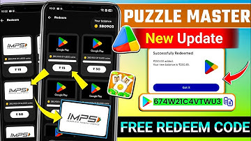 Puzzle Master New Update 🤩 Puzzle Master App Se Redeem Code Kaise Le 2026 | Puzzle Master Imps Proof