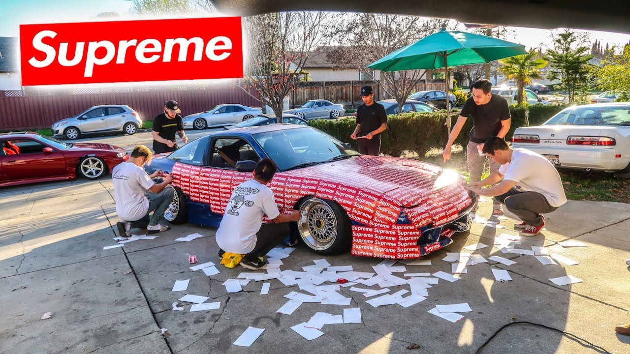 supreme wrapped car