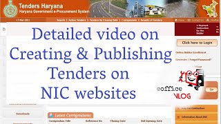 How to Create and Publish Tenders | NIC Haryana | टेंडर कॉल कैसे करें | eprocure screenshot 5