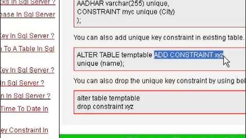 How to add unique key constraint in sql server