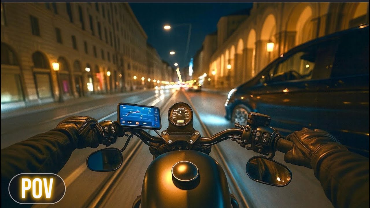 Harley Davidson Iron 883 Night Ride POV – Nightfall Vibes (Cinematic Raw Engine Sound)