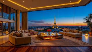 Romantic Paris Evening Jazz | Cozy Apartment with Smooth Jazz Piano and Fireplace Sounds for Calm screenshot 4