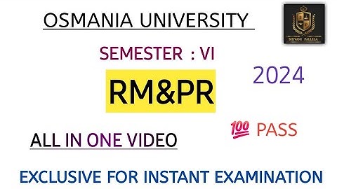 RESEARCH METHODOLOGY AND PROJECT REPORT || ALL IN ONE VIDEO || 2024 ||O.U || SEM 6@shivanipallela
