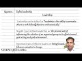 Define Leadership : 2 marks Quicky_OB