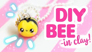 DIY Tiny BEE charm 🐝-Polymer Clay tutorial | KAWAII FRIDAY