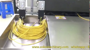 Automatic cable crimping and heating shrink tube insertion machine with code marking
