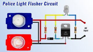 Police Light LED Flasher Circuit for bicycle, bike Without Using IC