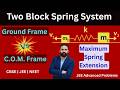 Maximum Extension / Compression In Spring Problem | Ground frame | JEE Advanced Physics | NEET