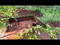 A heavy hail has fallen on us! We are building a large dugout in the thicket of the forest! Ep.1