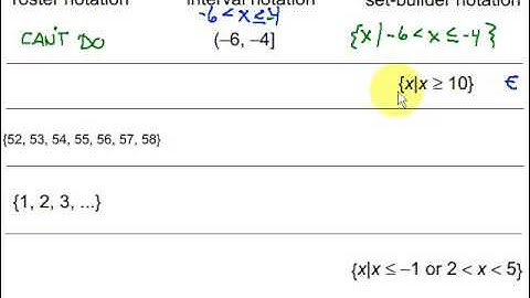 Roster, Interval & Set-Builder Notation