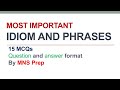 Important idiomphrase  idiom phrase in sentence format