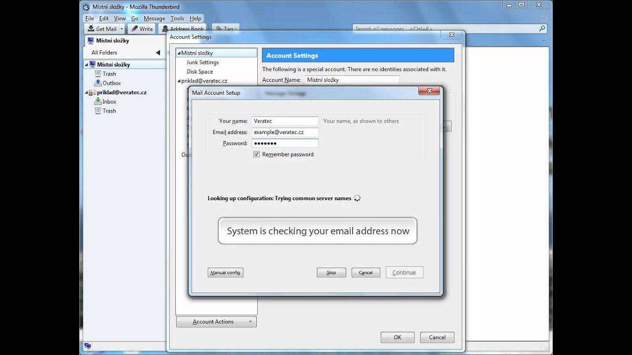 POP3 / IMAP account synchronization with Mozilla Thunderbird 7