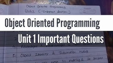 Object Oriented Programming Important questions Unit 1 #aktu #oop #important @SofterShraddha