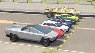 Tesla Cybertruck against Everybody - beamng drive видео