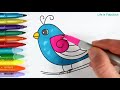 كيفية رسم الطيور للأطفال تلوين صفحات للأطفال تعلم الرسم