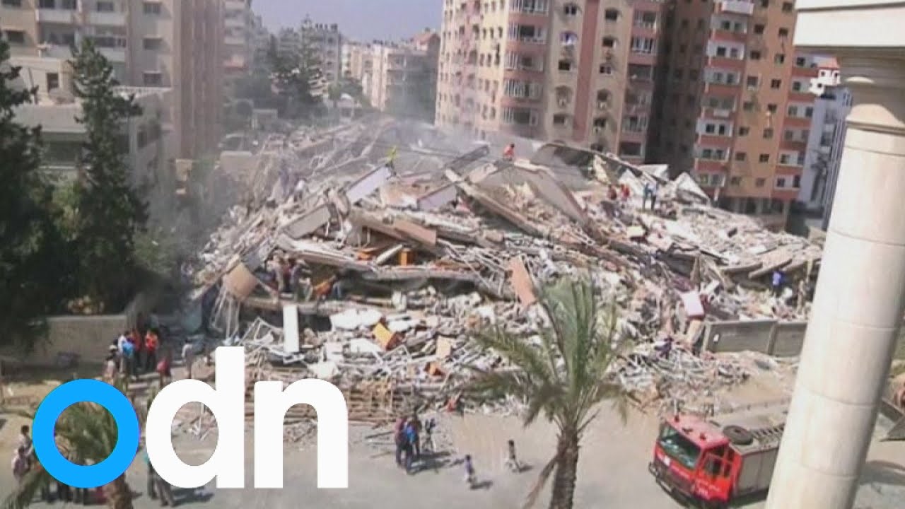 Israeli airstrike on Gaza destroys 13-storey apartment block
