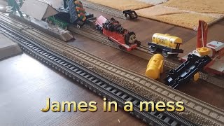 Thomas and friends trackmaster James in a mess