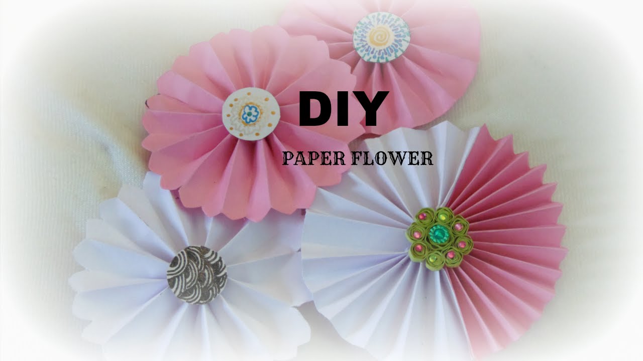 paper craft how to make paper rosettes flower easy simple diy in how to make paper flower rosettes