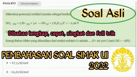 PEMBAHASAN SOAL KIMIA SIMAK UI 2022 | SOAL ASLI