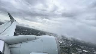 American Airlines Boeing 737 foggy skies take off from Miami international airport MIA