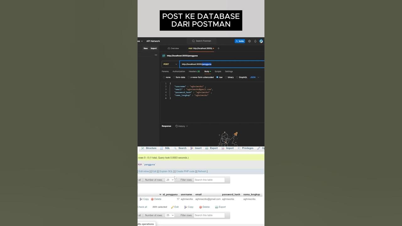 Cara Mudah POST Data ke Database SQL dari Postman! #SQL #Postman #API # ...