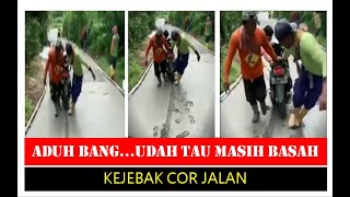 Viral Motor Terobos Jalan Cor Masih Basah di Tulungagung