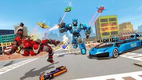 New Flying Limo Robot Car Transform Part-1 | Rescue City Police Robot GamePlay | By Game Crazy