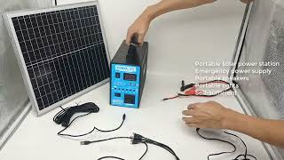 Portable solar power station system for charging and lighting