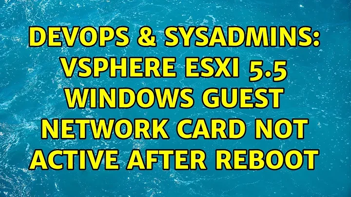 DevOps & SysAdmins: vSphere ESXi 5.5 Windows Guest Network card not active after reboot