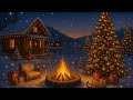 Cozy Christmas Cabin Ambience ❄️ Warm Fire, Snowfall & Peaceful Winter Night