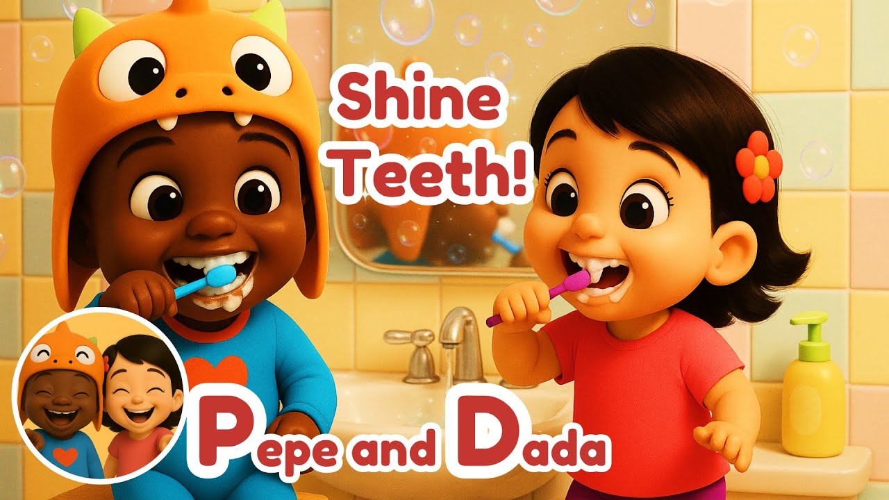 Brush Teeth Song for Kids! FUN Brushing Time with Pepe & Dada | Toddler Healthy Habits🪥🦷