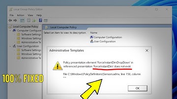 Fix Gpedit.msc Policy presentation element ForceInstantDim does not exist - Administrative Templates