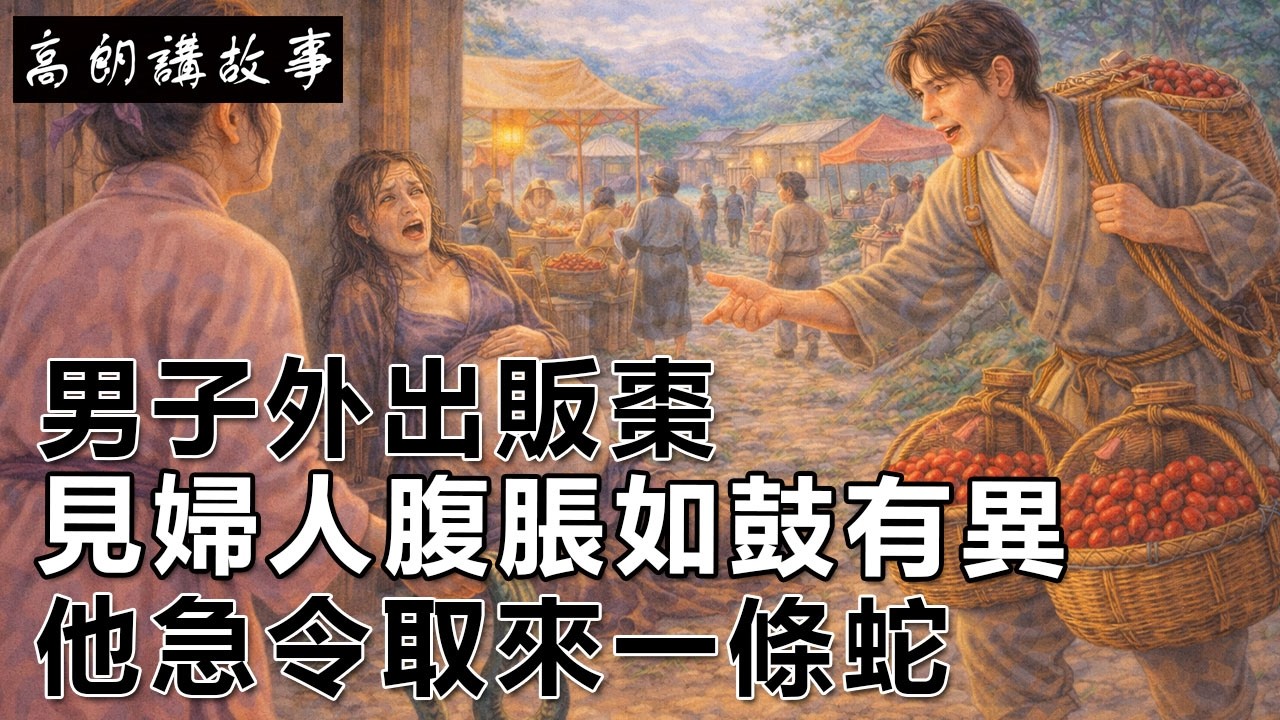 民間故事：男子外出販棗，見婦人腹脹如鼓有異，他急令取來一條蛇｜高朗講故事