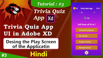 How to make Quiz App in XD | Design the Play Screen | Quiz App UI Creation in XD Part 3