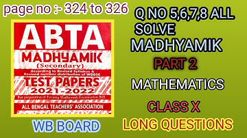 PAGE No. 324 to 326, ques 5,6,7,8 ABTA test paper all solve Test Paper wb board@. solutions289@@