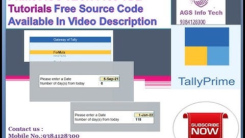T16 Usage of Formulae in Tally Prime AGS TECH Free TDL Tutorials Free Source code TALLYSOFTWARE TDL