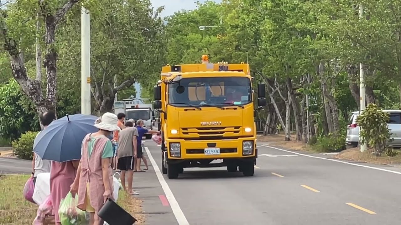 新車上路！宜蘭縣宜蘭市公所垃圾車KEL-5730沿線播音收運(ゴミ収集車、대만 쓰레기차 )