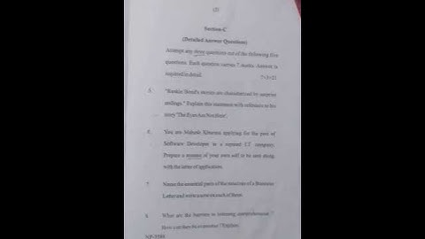 B.Sc. II Sem Eng. ( Computer Science ) : English Language and Prof. Communication || Question Paper