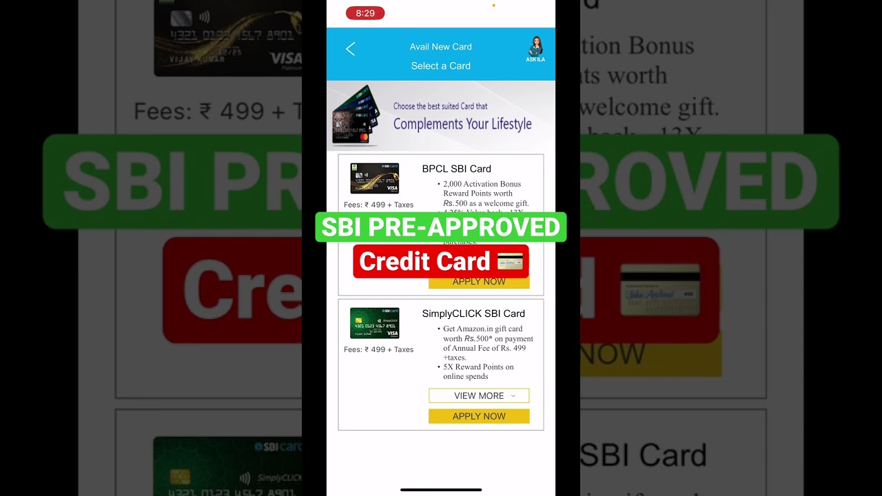 SBI PRE-APPROVED CREDIT CARD 💳 SBI CREDIT CARD APPLY 