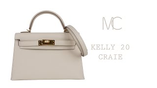 Hermes Craie Epsom Leather Kelly 20 Mini Sellier Auction