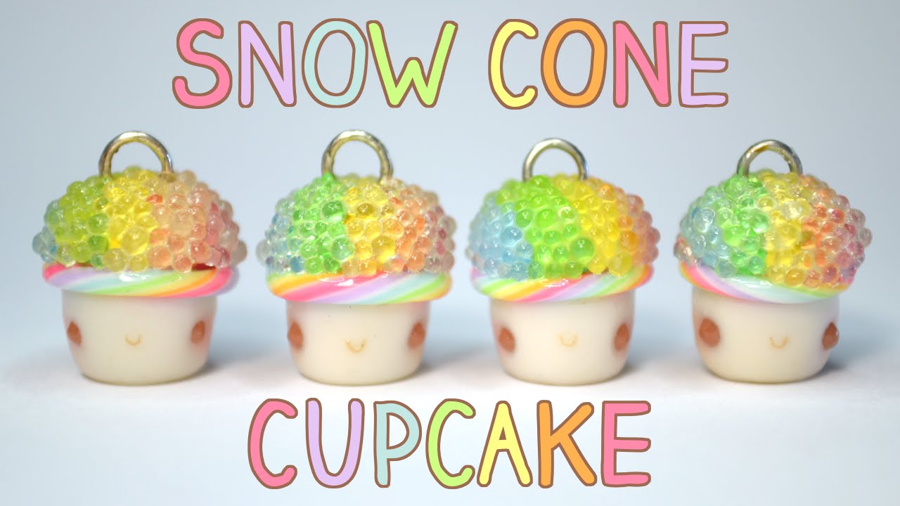Rainbow Snow Cone Cupcake | Polymer Clay Tutorial
