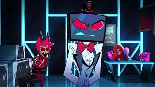 Alastor Rolling in on a Swivel Chair Scene | Hazbin Hotel S2 E5 'Silenced'