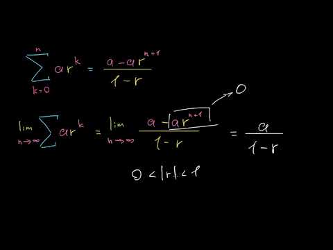 დამტკიცება: უსასრულო გეომეტრიული მწკრივები, როგორც ზღვარი