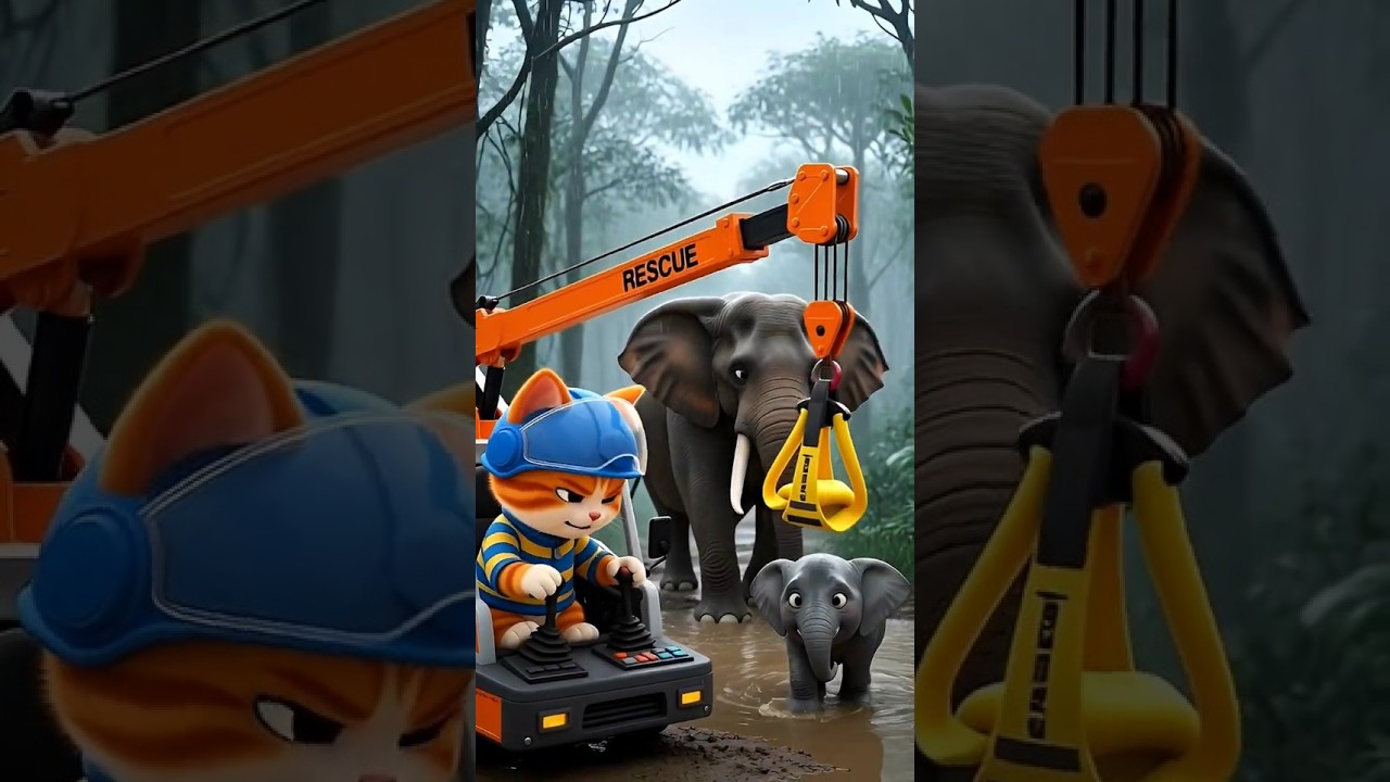 Jungle Rescue Mission | Hero Cat Saves Baby Elephant | Full Story